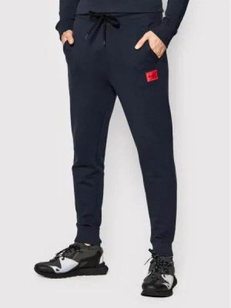 Спортен панталон HUGO с меланжов десен тъмносиньо