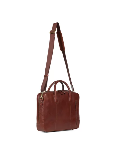 Torba na laptopa Howard London skórzana brązowa