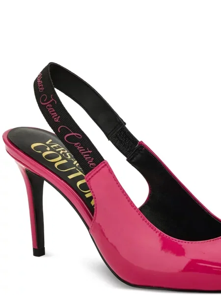 Pantofi cu toc Versace Jeans Couture slingback roz