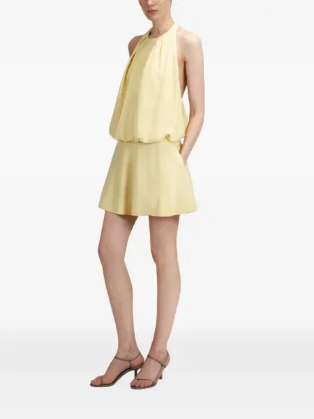 Rochie mini The Arkow cu gât halter galben
