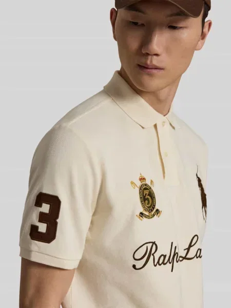 Koszulka polo o kroju regular fit z czystej bawełny z naszywkami i haftami Polo Ralph Lauren