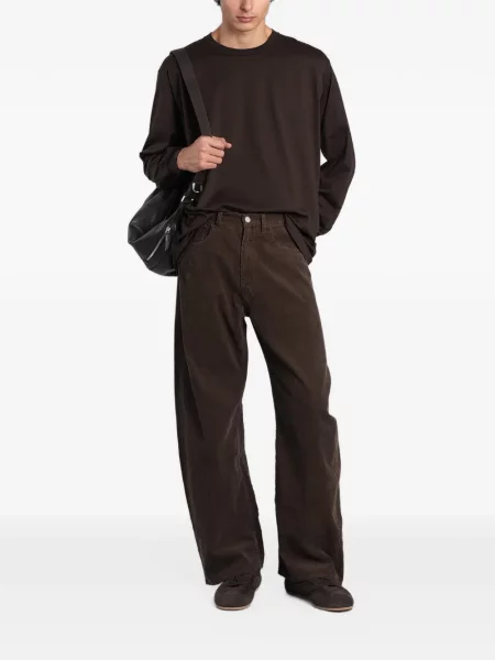 Lung tricou Ssstein cu decolteu rotund maro