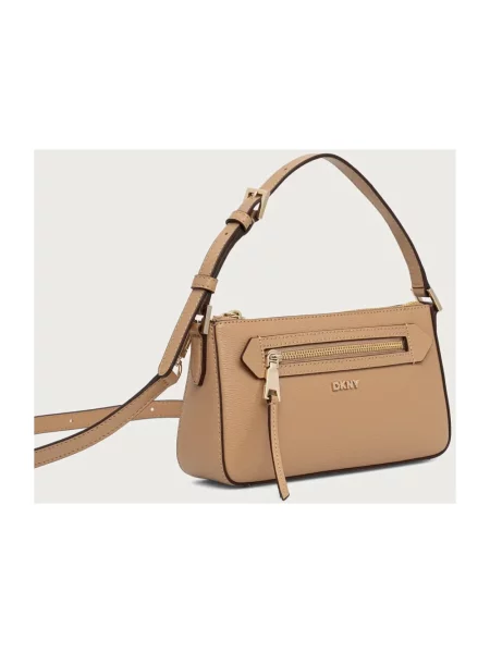 Torebka crossbody Dkny skórzana beżowa