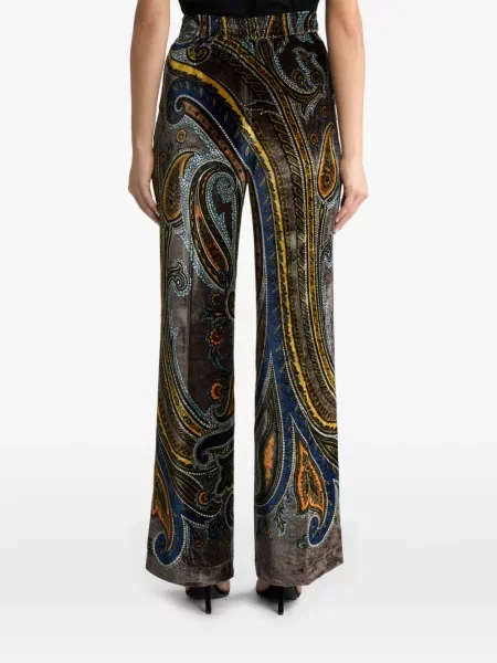 Βελούδινο παντελόνι Etro paisley γκρι