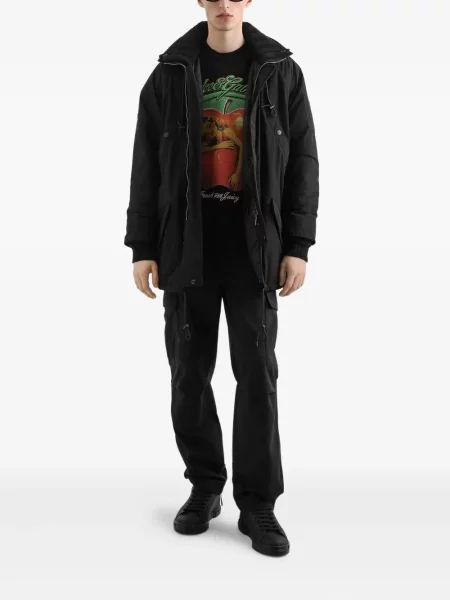 Geacă Dolce & Gabbana cu glugă negru