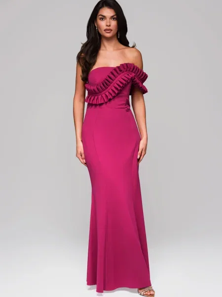 Rochie de seară Edoti de costum fucsie