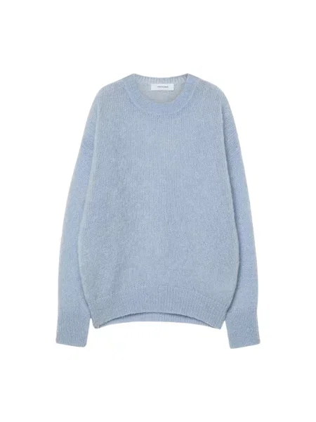 Moherowy sweter Pomandere retro niebieski