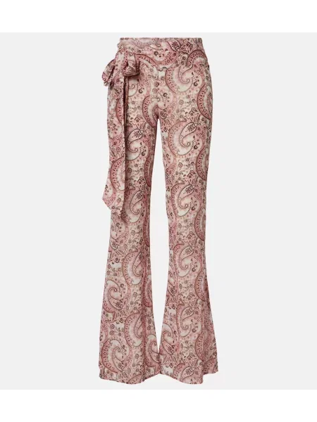 Pantaloni Bananhot cu model paisley evazate roz