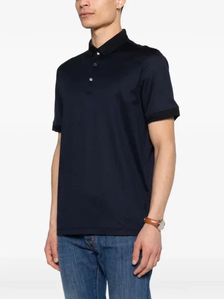 Polo Corneliani din jerseu albastru