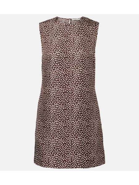 Rochie Asceno de mătase cu buline maro