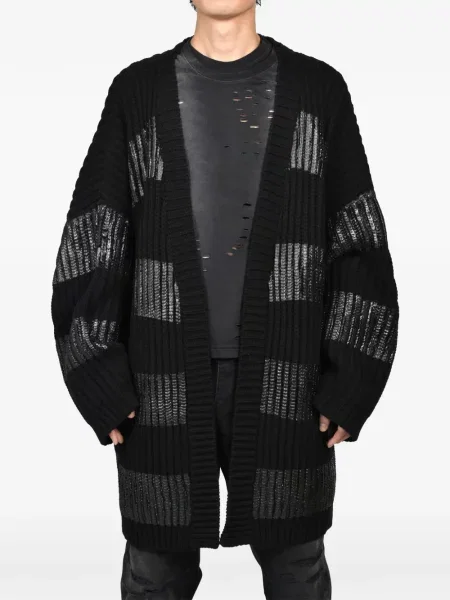 Ceruit cardigan Filth cu dungi tricotate negru