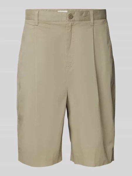 Szorty o kroju relaxed fit z zakładkami w pasie Calvin Klein Jeans zielone