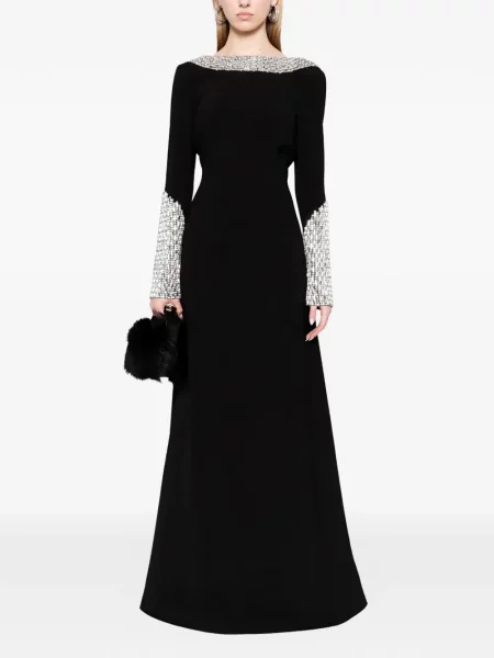 Rochie de seară Dina Melwani cu spatele deschis negru