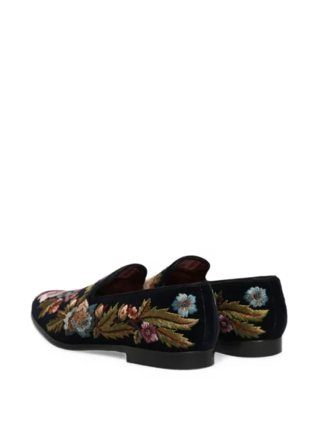 Βελούδινα φλοράλ σκαρπινια Dolce & Gabbana μαύρο