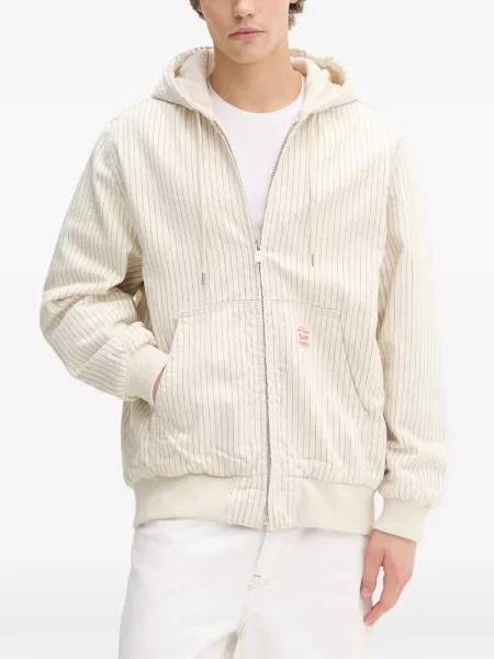 Geacă Levi's® cu dungi cu glugă cu cordon alb