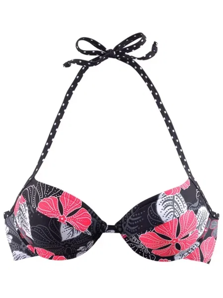 BUFFALO Sutien costum de baie City gri deschis / roz închis negru
