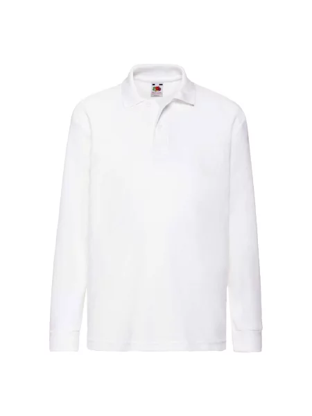 Tricou polo copii Fruit Of The Loom alb