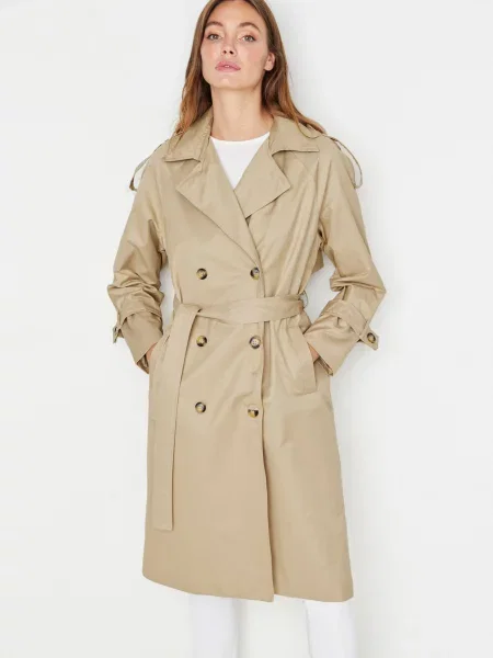 Тренч Trendyol бежевий