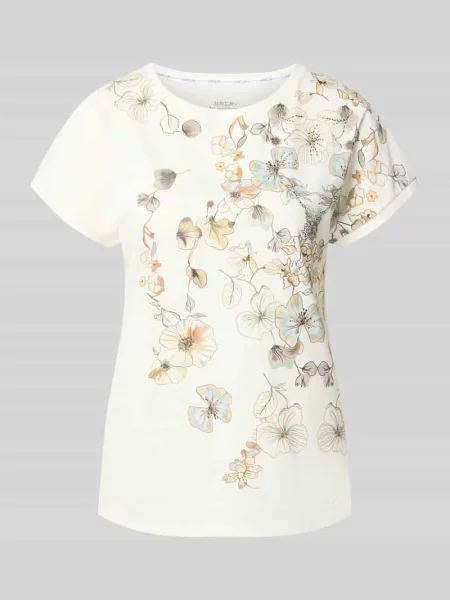 T-shirt z czystej bawełny Marc Cain biała