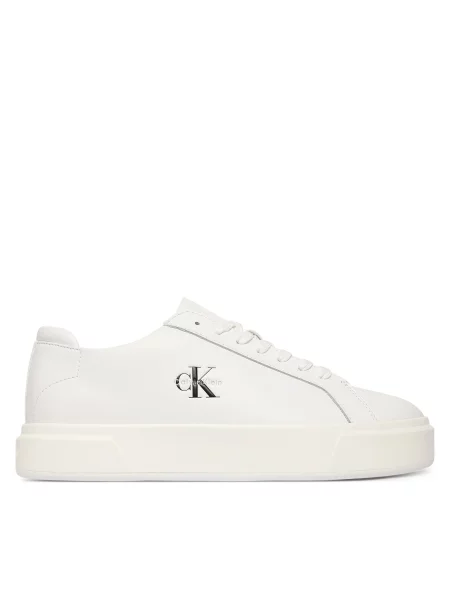 Laisvalaikio batai Calvin Klein Basket Cupsole Laceup Lth Ml balta