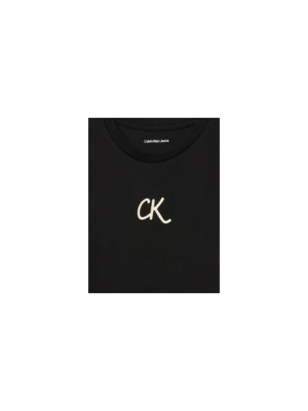 Calvin Klein Jeans Póló Glitter M Slim Fit fekete