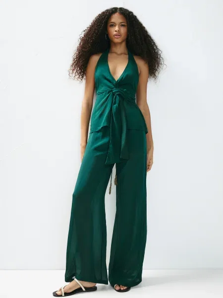 Pull&Bear Bluză închis verde