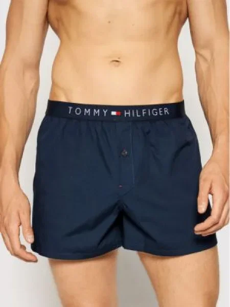 Tommy Hilfiger Боксерки Cotton Woven Boxer Icon Тъмносин
