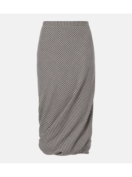 Fustă tip creion Balenciaga de lână negru