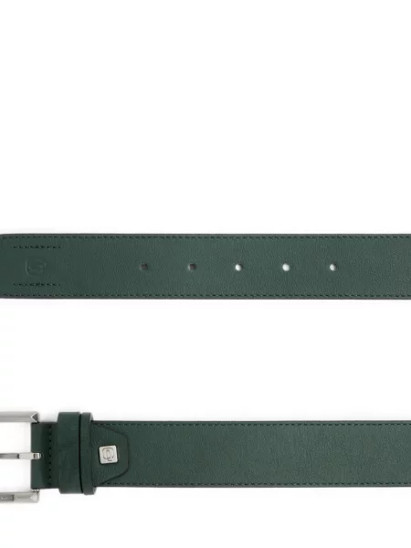 Cu centură curea Piquadro din piele cu cataramă verde