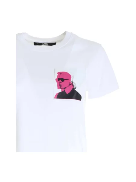 Koszulka Karl Lagerfeld z nadrukiem biała