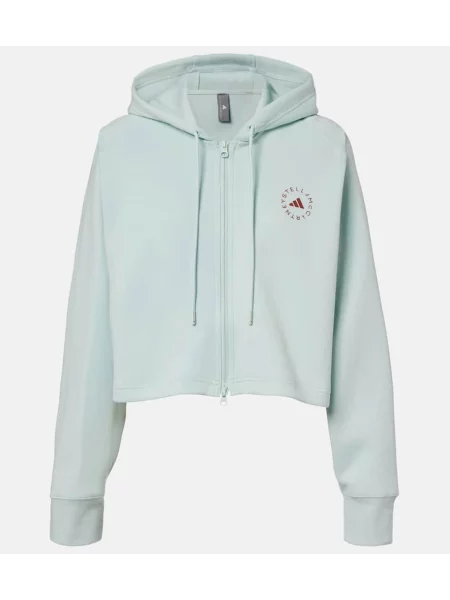 Bluza z kapturem Adidas By Stella Mccartney z dżerseju zielona