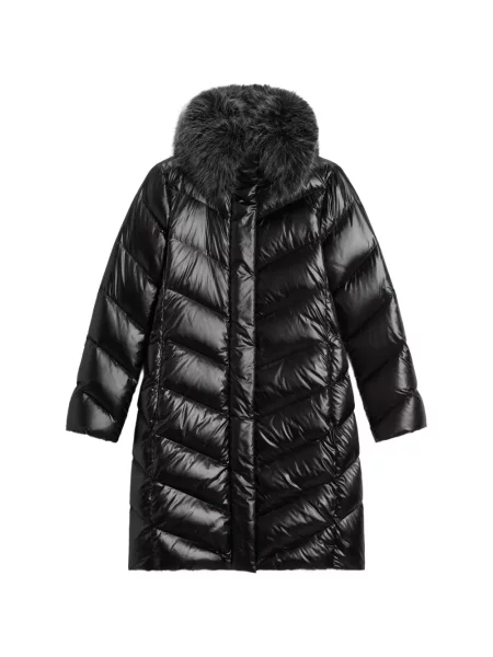 Matlasat geacă Woolrich cu blană negru