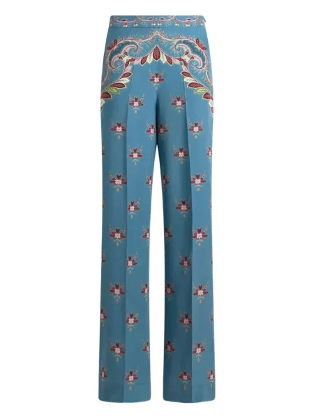 Pantaloni Etro cu model floral cu imagine albastru
