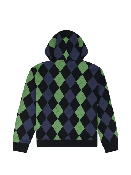 Hanorac cu glugă Denim Tears cu model argyle verde