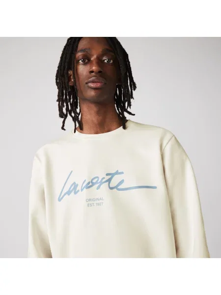 Толстовка Lacoste.com с круглым вырезом бежевая
