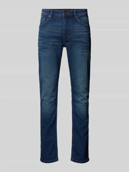 Jeansy o kroju shaped fit z efektem znoszenia model ‘SJÖBO’ Marc O'polo granatowe