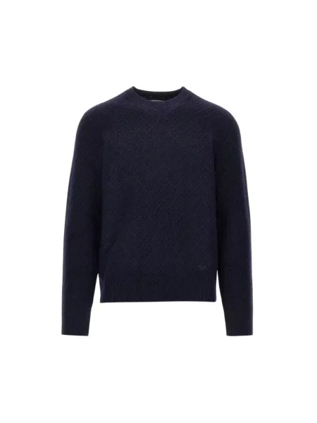 Sweter Emporio Armani wełniany niebieski