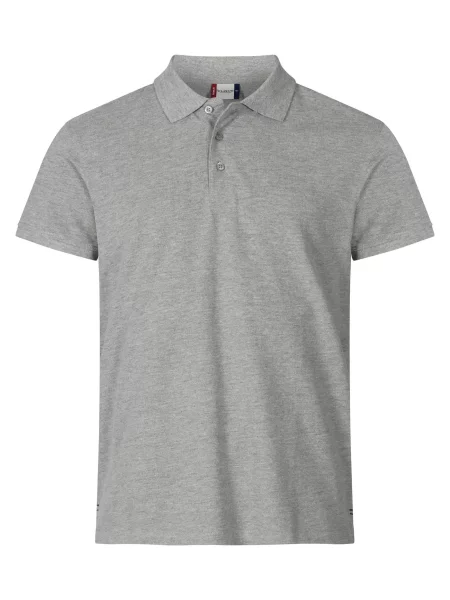 Clique Heavy Premium Polo z czesanego bawełny – grey melange szara