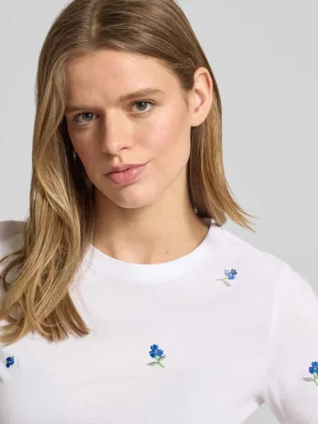 T-shirt o kroju regular fit z czystej bawełny model KETTY LIFE' Only biała