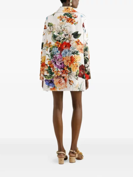 Palton Dolce & Gabbana cu model floral cu imagine alb