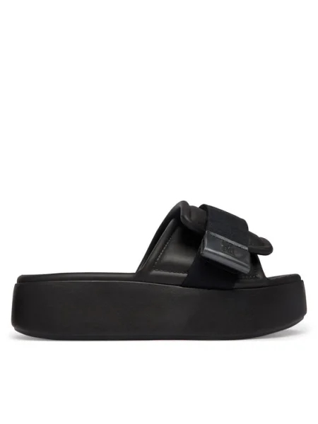 Papuci Melissa cu platformă negru