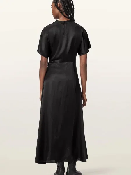 AllSaints розкльошена сукня з шовком ROSIE