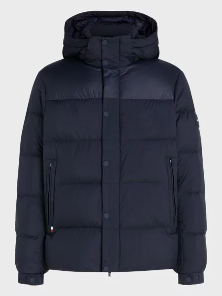 Пуховик Tommy Hilfiger з капюшоном синій