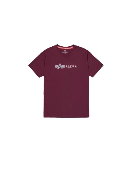ALPHA INDUSTRIES Tricou gri / roşu închis alb