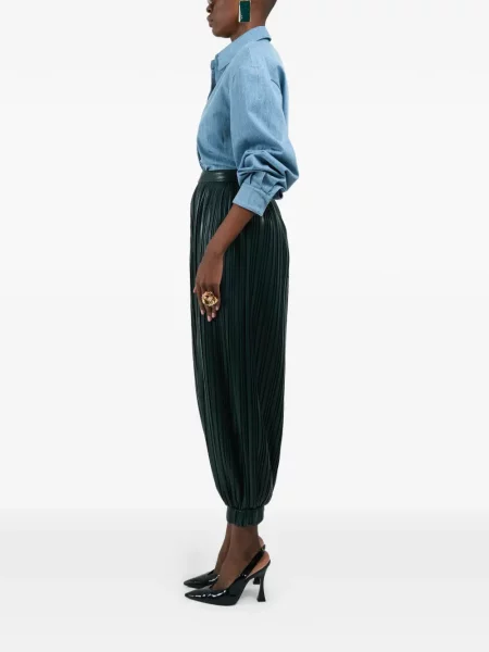 Pantaloni Rowen Rose plisate verde