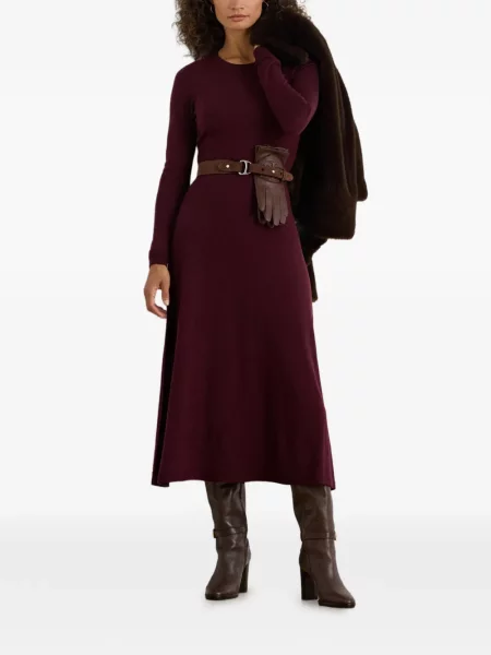 Vilnonė midi suknelė Lauren Ralph Lauren a eilutė violetinė