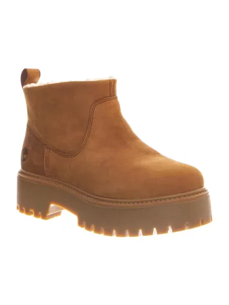Botki Timberland skórzane w miejskim stylu z kamieniami brązowe