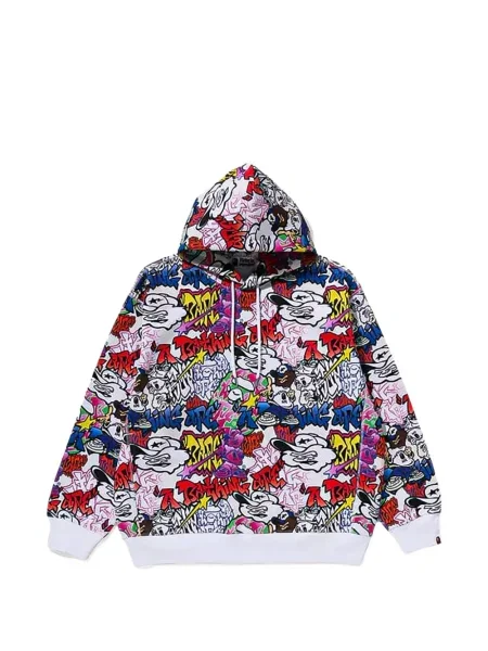 Hanorac cu glugă A Bathing Ape® alb