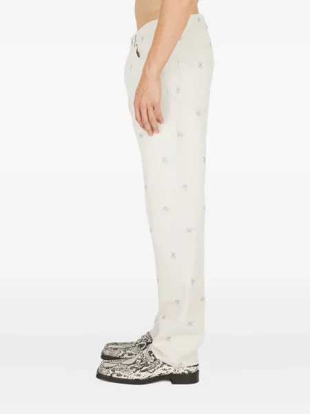 Blugi Martine Rose cu model floral alb