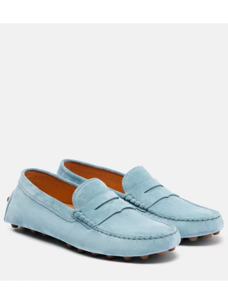 Pantofi loafer Tod's din piele de căprioară albastru